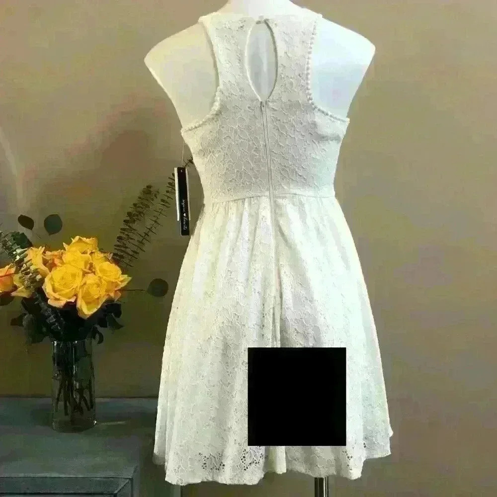 Sequin Hearts Ivory Dress - Picture 5 of 8
